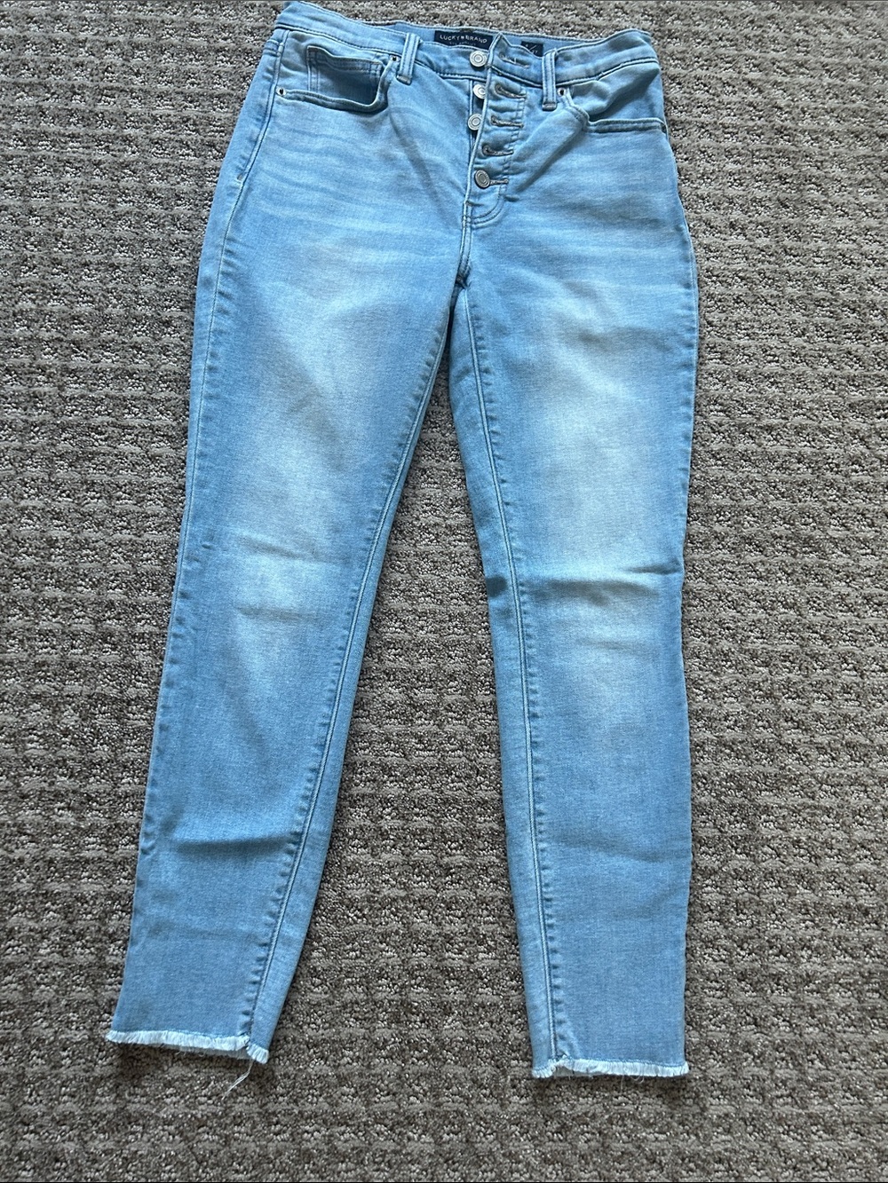 Lucky Brand Light Blue High-Rise Skinny Jeans with Button-Fly